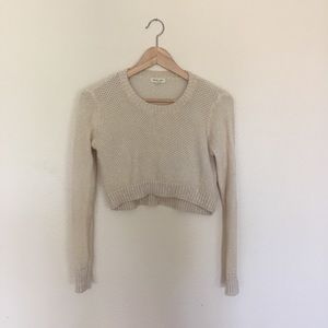 Cropped oatmeal silence + noise sweater